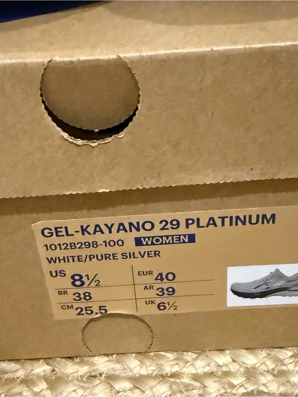 ASICS Gel Kayano 29 Platinum Women’s Running Shoes White Silver Size 8.5M NEW - Picture 5 of 5